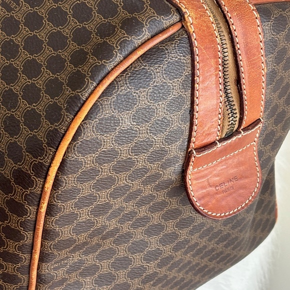 Celine Vintage Brown Macadam Duffle Bag - Medium Size (Authentic) - Picture 6 of 16